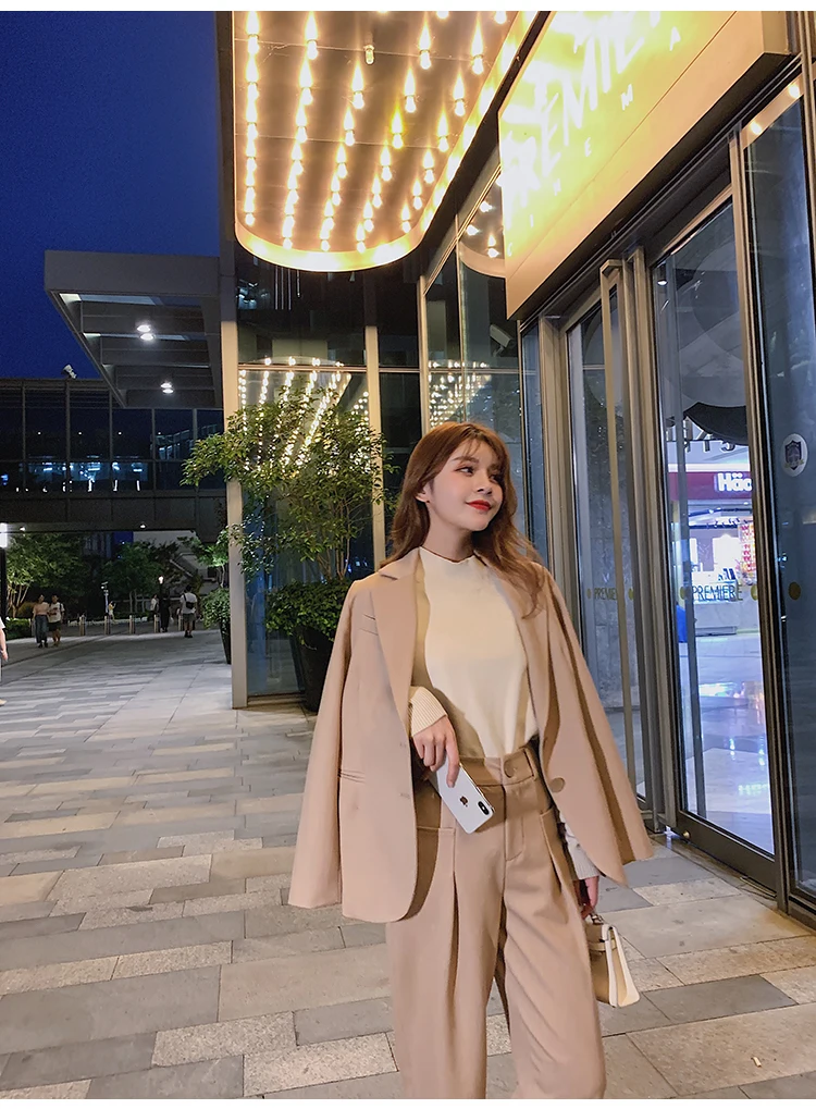 2019Suit suit female autumn new temperament casual suit two-piece suit