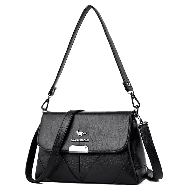 

Genuine Leather Women Bag 2 Shoulder Strap Messenger Bag Luxury Small Flap Designer Female Hand Bag