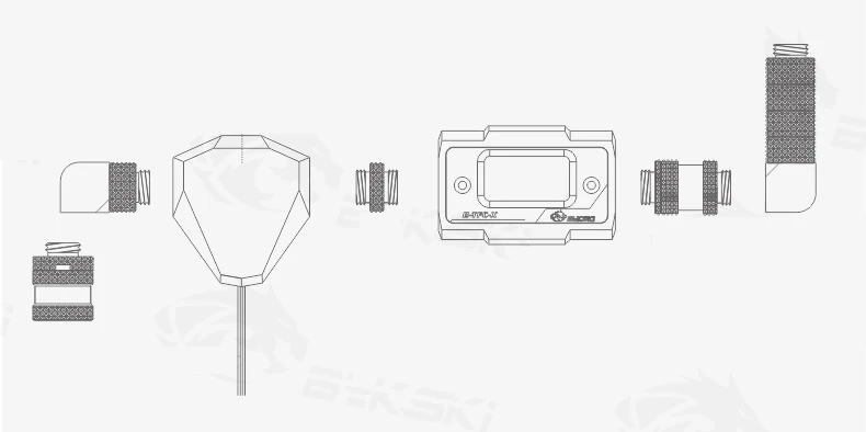 Bykski OLED цифровой дисплей расходомер воды система охлаждения воды двойной G1/4 ''поток фитинг-датчик