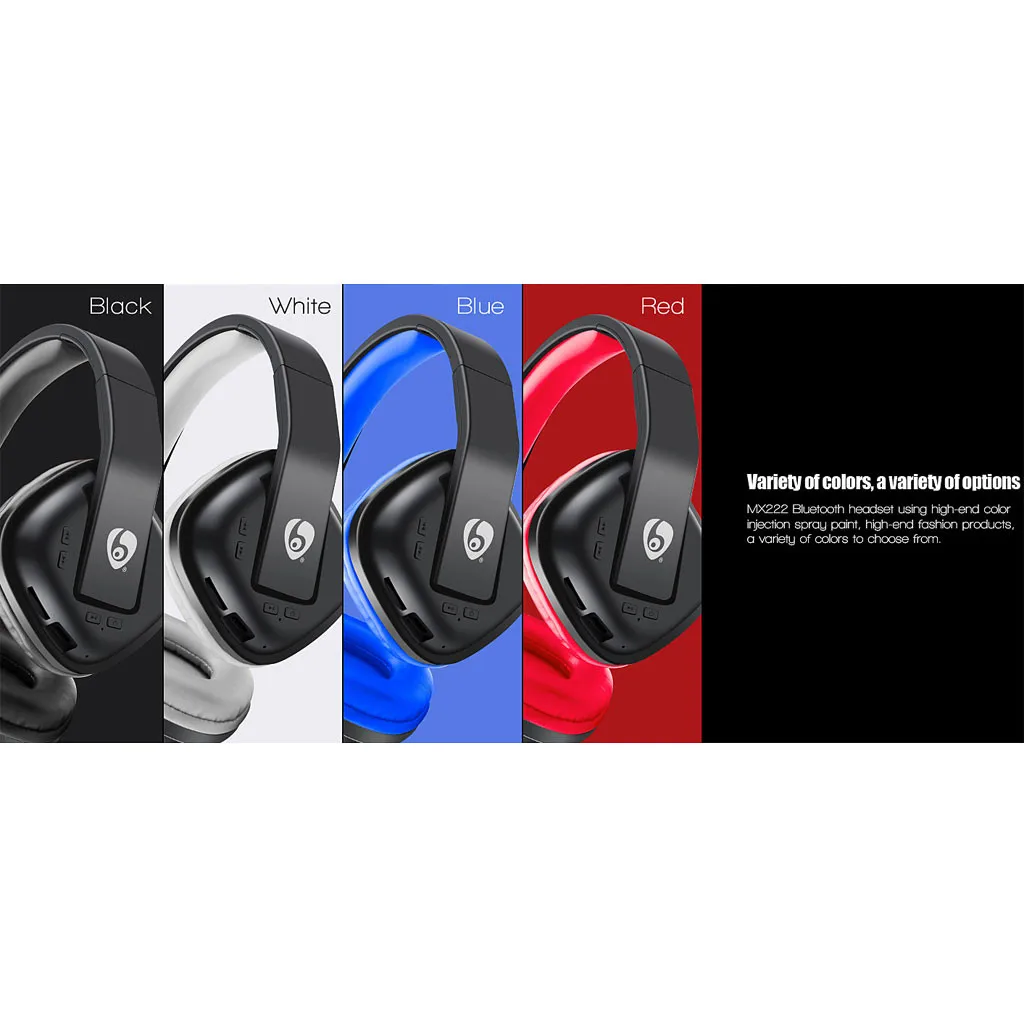 MX222 Subwoofer Wireless Bluetooth Headset Music TF Card Noise Cancelling Stereo
