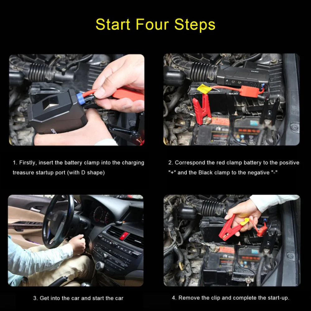 New A7S Super Power Car Jump Starter Power Bank Car Battery Booster Charger Portable 12V Starting Device Petrol Diesel Car