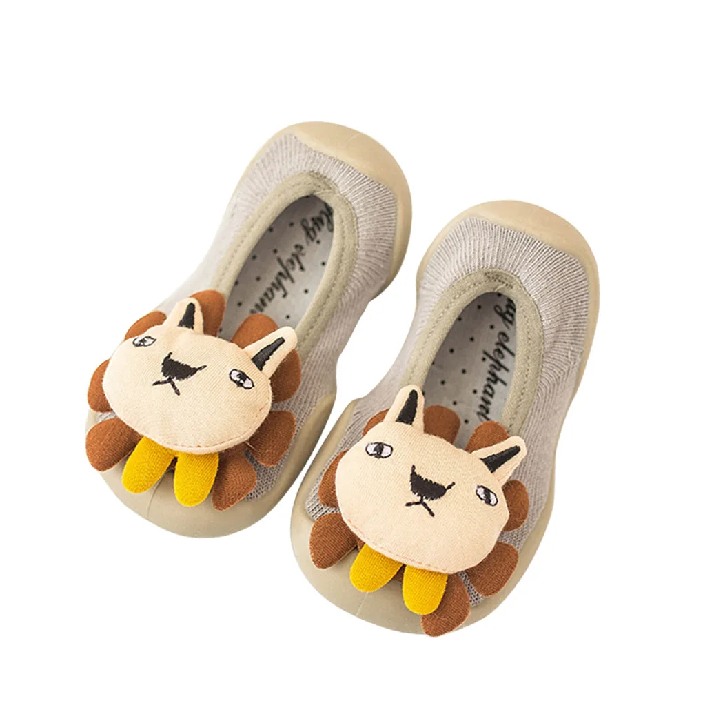 1 Pair Infant Socks Anti Slip Baby Girl Non-slip Socks Cartoon Toddler Indoor Sock Shoes Floor Rubber Soles Slippers