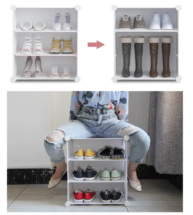 6-12 Tier Shoe Rack Sneakers Storage Cube Organzie Modular DIY Large Capacity 24-96 Pairs Shoe Tower Dustproof Boot Cabinet