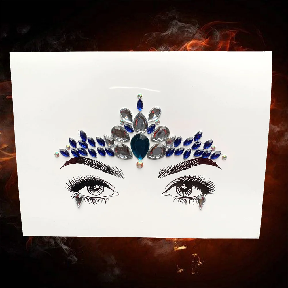QBL25 Женская мода Flash Eye Jewelry Кристалл лицо драгоценный камень украшение орнамент самоклеющиеся легко использовать инструмент для укладки глаз Декор косметика - Цвет: QBL25