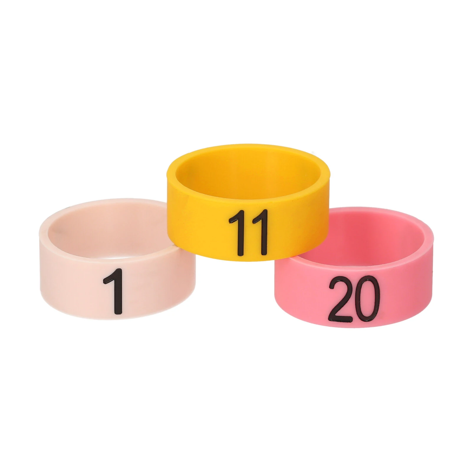 Microphone Colored ID Rings Number 1 to 20 Multicolor Soft Silicone Ring for Different Microphones Random Color 20 PCS microphone id rings