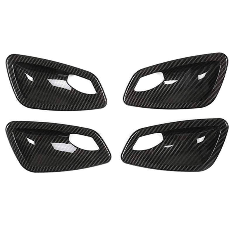 

New4Pcs Carbon Fiber Abs Car Interior Door Handle Cover Trim Door Bowl Cover Trim for Bmw E90 3 Series 2005-2012 Car Accessories