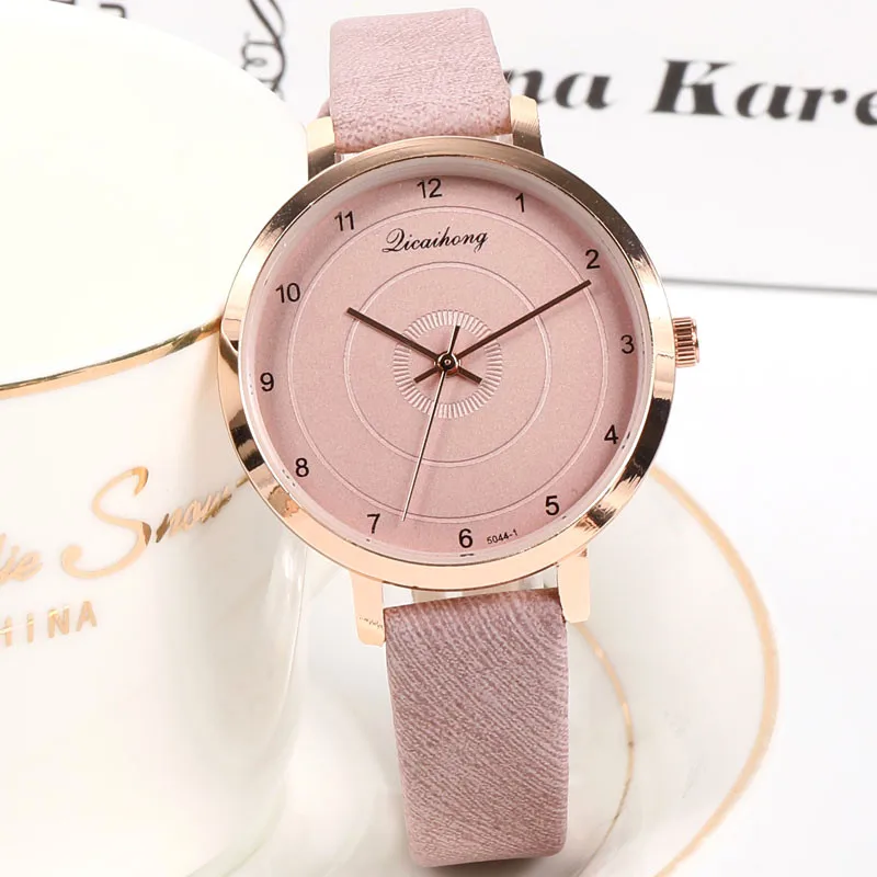 Top Luxury Simple Casual Women s Watch Women Exquisite Fashion Rose Gold Ladies Leather Wristwatch Girls 3