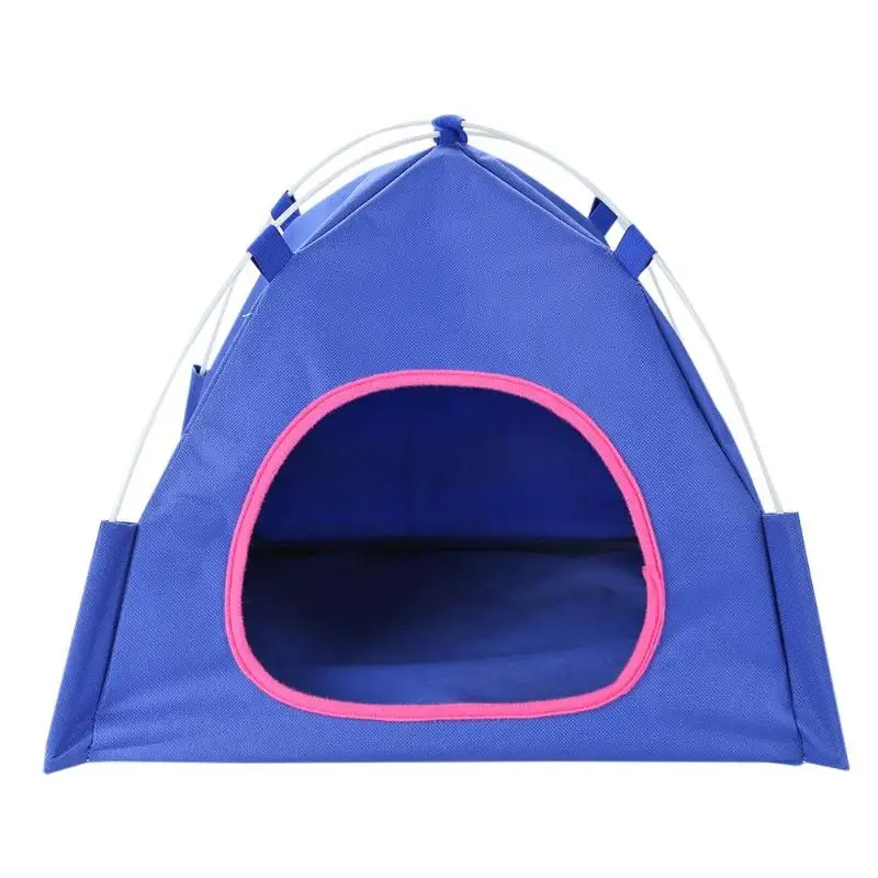 Водонепроницаемый палатка для домашних животных Складная Ткань Оксфорд собаки дом открытый забор питомник - Цвет: Синий