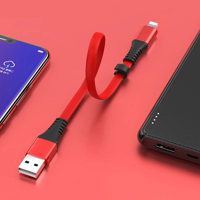 

0.3M Portable 2.4A Fast Charging Data Cable For iPhone XS MAX XR 8 7 Micro USB Type-C Line For SAMSUNG XIAOMI Power Bank Wire