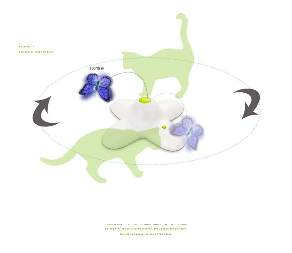 Электрическая вращающаяся игрушка для кошек, красочная Блестящая бабочка, порхающая жук, игрушки для животных, Пластиковые забавные интерактивные обучающие игрушки для кошек