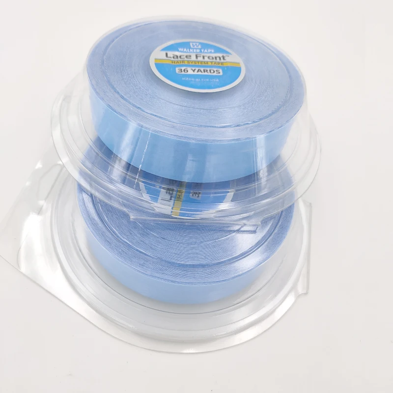 

1Roll 36 Yards 2.54CM Blue lace front wig tape toupee adhesive tape hair system tape For Tape Hair/Skin Weft /Lace Wigs/Toupee