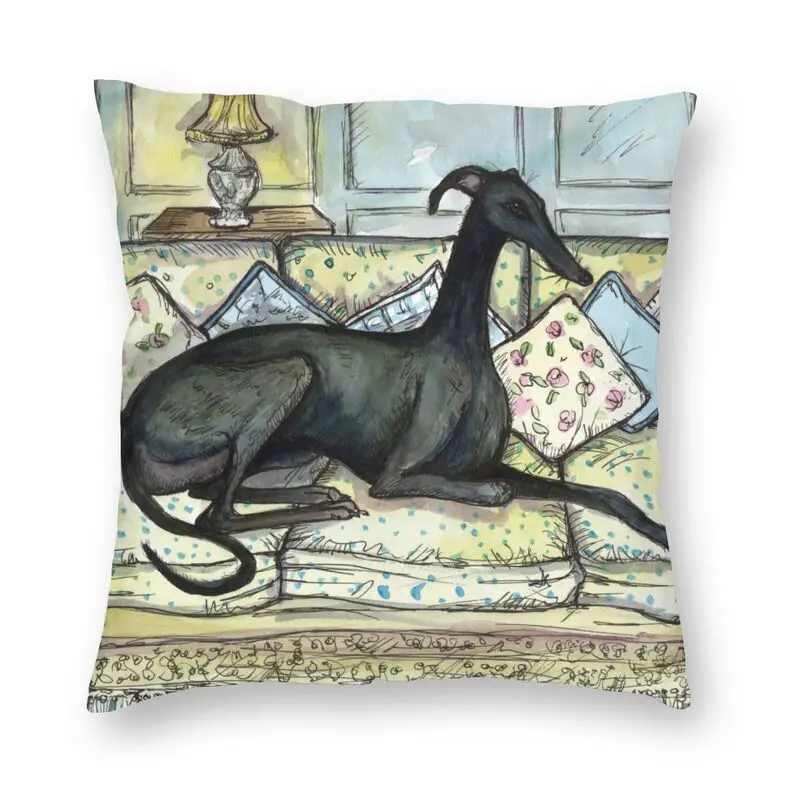 

Мультфильм Грейхаунд Sighthound собачья подушка крышка диван Гостиная уиппет щенок квадратная декоративная наволочка для подушки 40x40cm