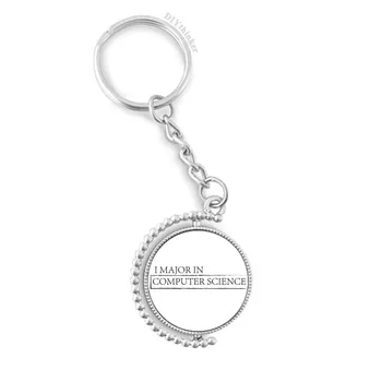 

Quote I Major In Computer Science Rotatable Key Chain Ring Keyholder
