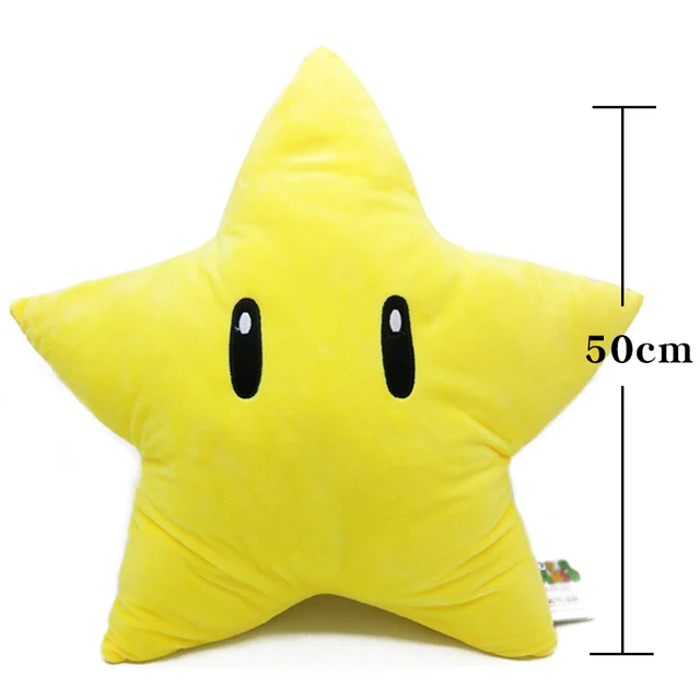 30/50cm Super Mario Bros Yellow Star Pillow Plush Toys Soft Stuffed Baby Doll Cushion Birthday Gifts For Children