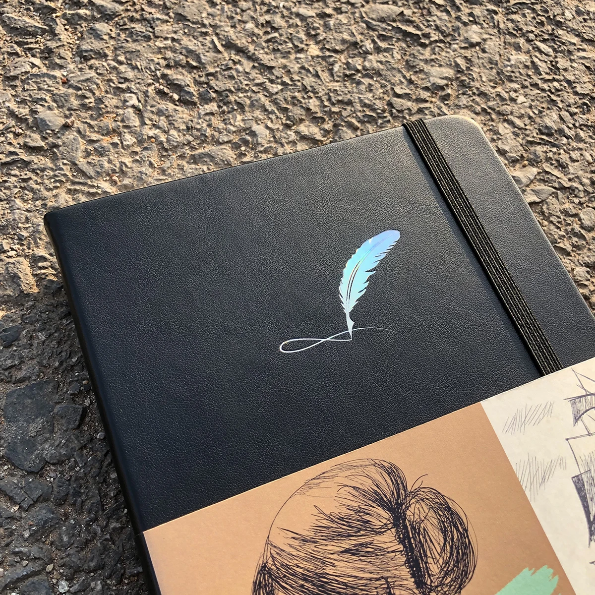 Черный Блокнот из искусственной кожи в твердом переплете Bullet Journal Sketchbook 160 г/м2