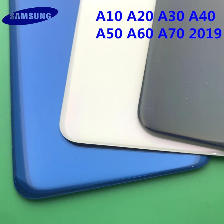 Для samsung Galaxy A10 A20 A30 A40 A50 A60 A70 оригинальная задняя крышка батарейного отсека задняя дверь корпус стеклянная панель Запасная часть