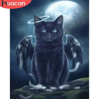 

HUACAN Paint By Numbers Cat Drawing On Canvas Hand Painted Painting Art Gift DIY Pictures By Number Animal Kits Home Decor