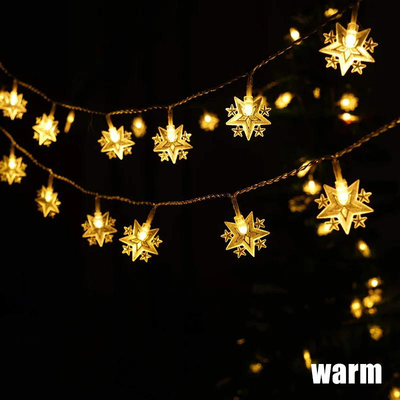 Warm light Рождественский светодиодный StringLights Снежинка фестиваль лампа для Спальня фотообои для съемки детей с Спальня Lightstring Декор LB88 - Испускаемый цвет: Warm light