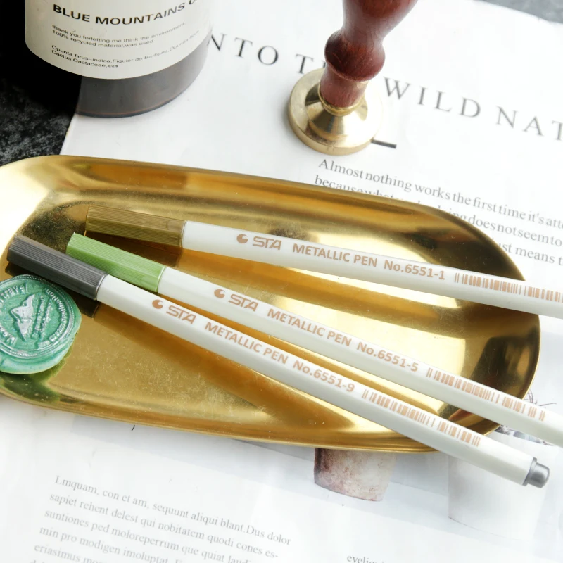Герметизирующая восковая цветная ручка для печати воска, маркер, ручка для украшения воска, металлический золотой цвет, ручка для трассировки, 10 цветов