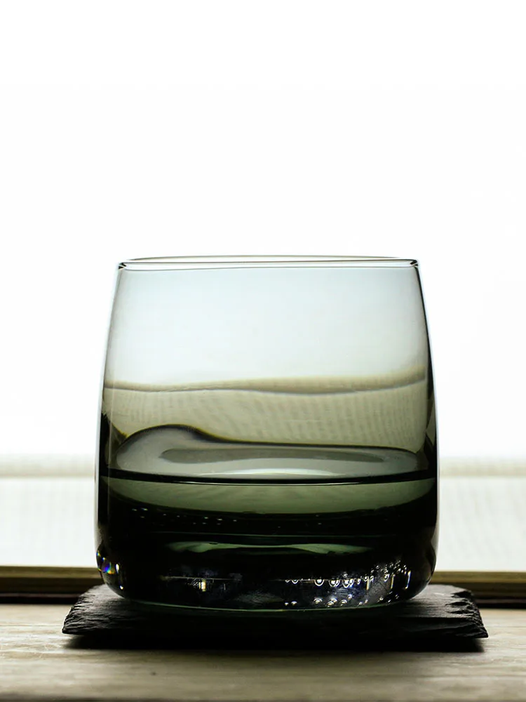 Japanese Style Gray Basalt Whiskey Glass Crystal Brandy Snifters XO Wine Glasses Cup Whisky Tumbler Sake Bowl With Wood Gift Box
