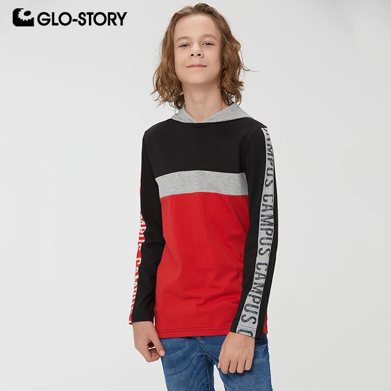 GLO-STORY детские трикотажные футболки с длинными рукавами для мальчиков-подростков