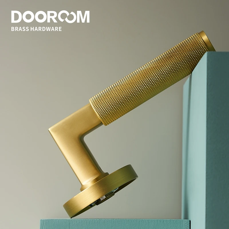Brass Knurled Thumb Turn Key Latch Lever Handle Cylinder Key Escutcheon Passage Room Lock Door Lock