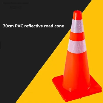 

70 cm reflective cone barrel rubber road cone ice cream barrel warning cone road barrier cone cone traffic safety cone