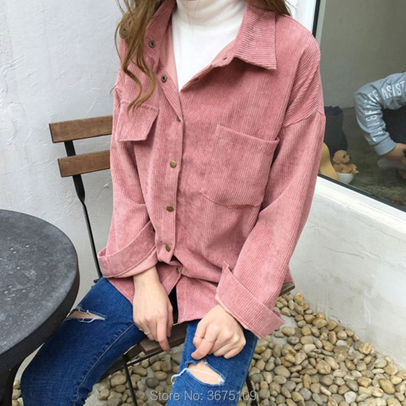 Womens pink corduroy shirt Clearance
