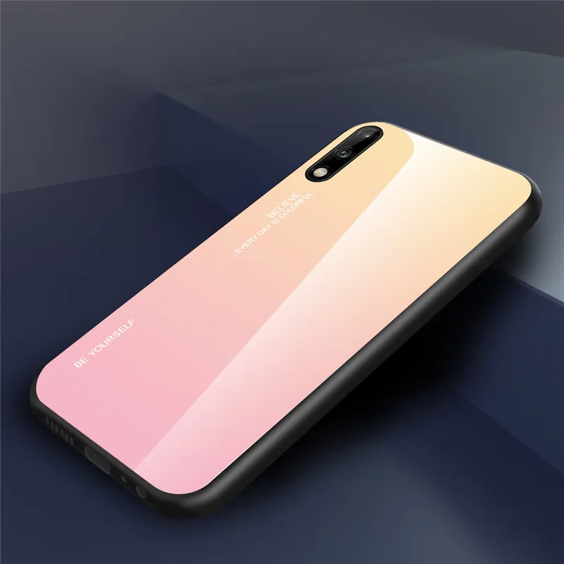 Градиентный чехол из закаленного стекла для huawei Honor 8X9X10 20 Pro 20i 10i mate 20 10 Pro Lite P Smart Plus Z Роскошный чехол для телефона s - Цвет: B2