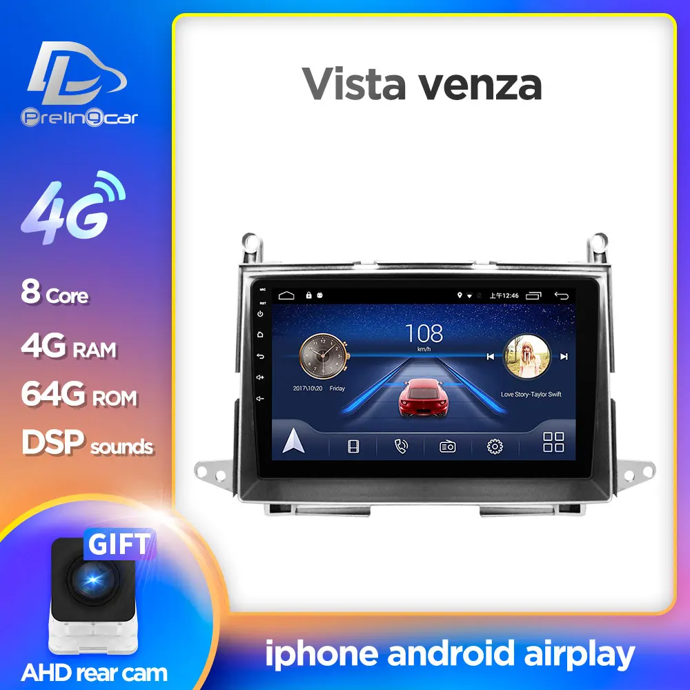 4G LTE сетевой навигационный плеер android 10 0 система стерео для Toyota Vista venza 2009 2013 года gps