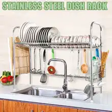 Кухонная полка из нержавеющей стали для сушки стока держатели для хранения кухонных тарелок Посуда Столовые приборы стакан сливной шкаф-органайзер для кухни