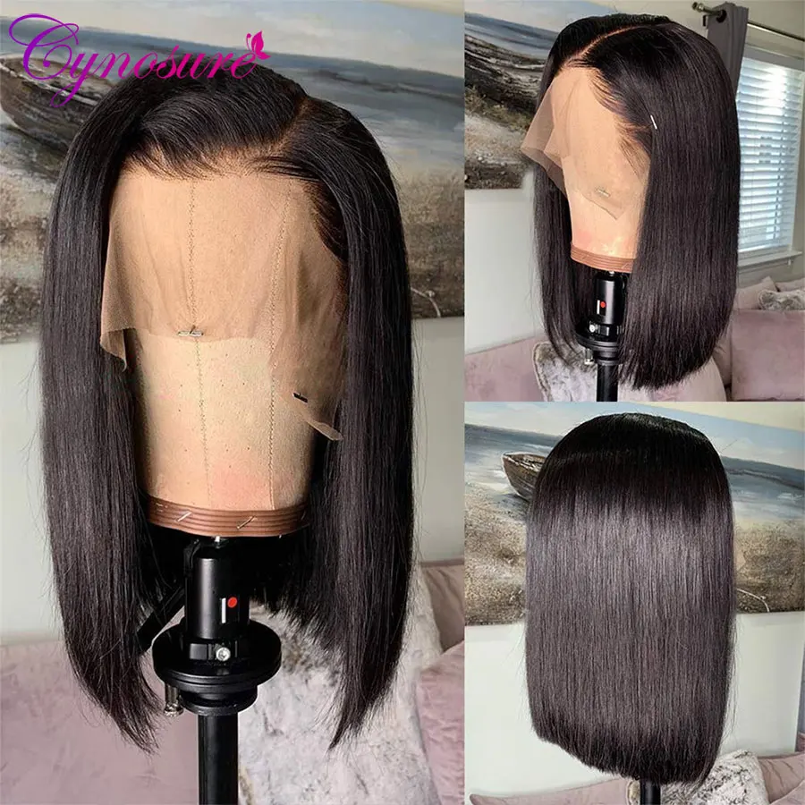 Cynosure 13X5 короткие парики из натуральных волос на кружеве для чернокожих женщин Remy