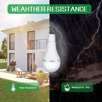 

Solar Panel Portable Super Bright Tent Bulb Camping Light Bulb Solar Bulb Night Lamp Flashlight Outdoor USB Rechargeable Hiking