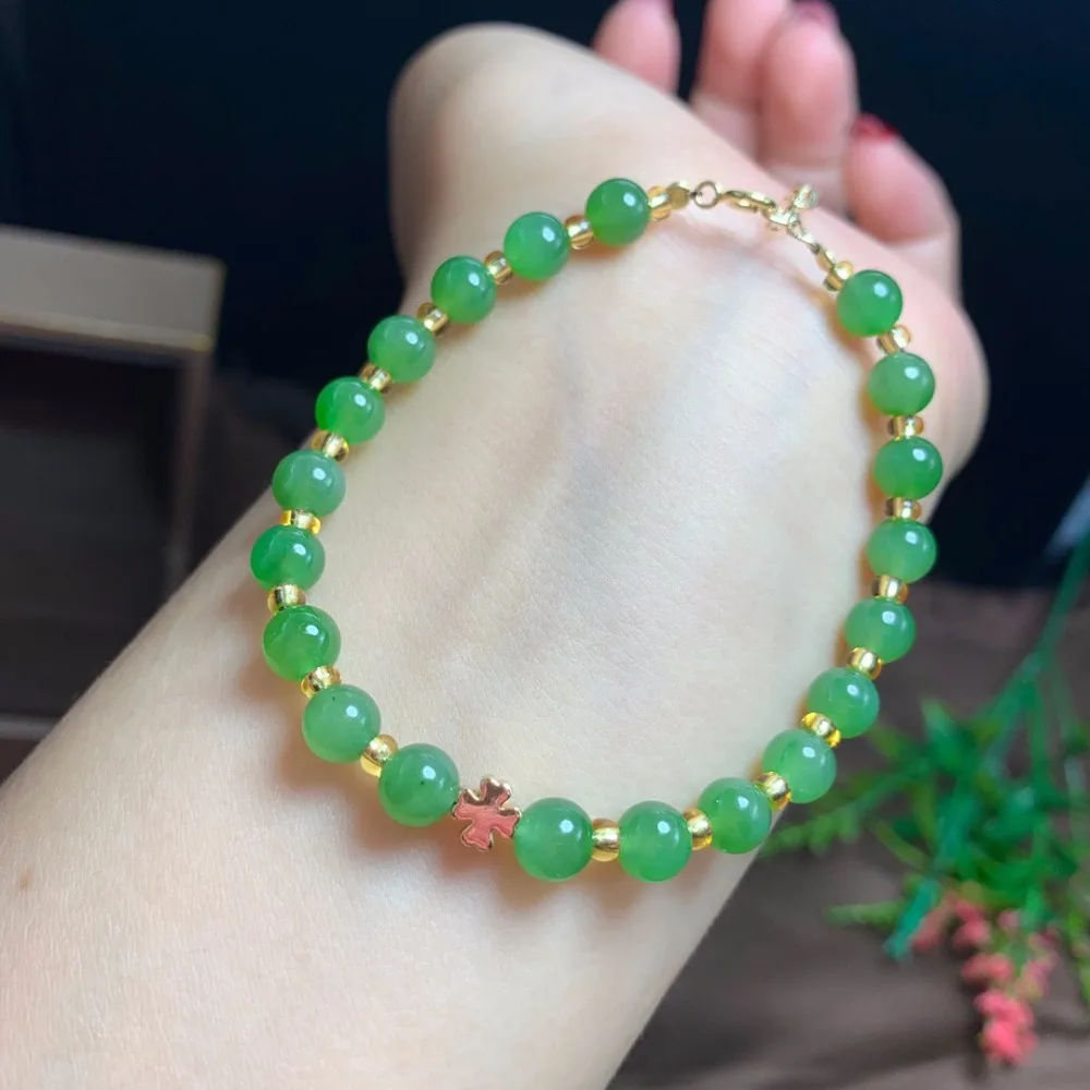 Натуральная Зеленая яшма Россия происхождения бусины 6 мм браслеты для женщин тонкие женские бусины браслеты