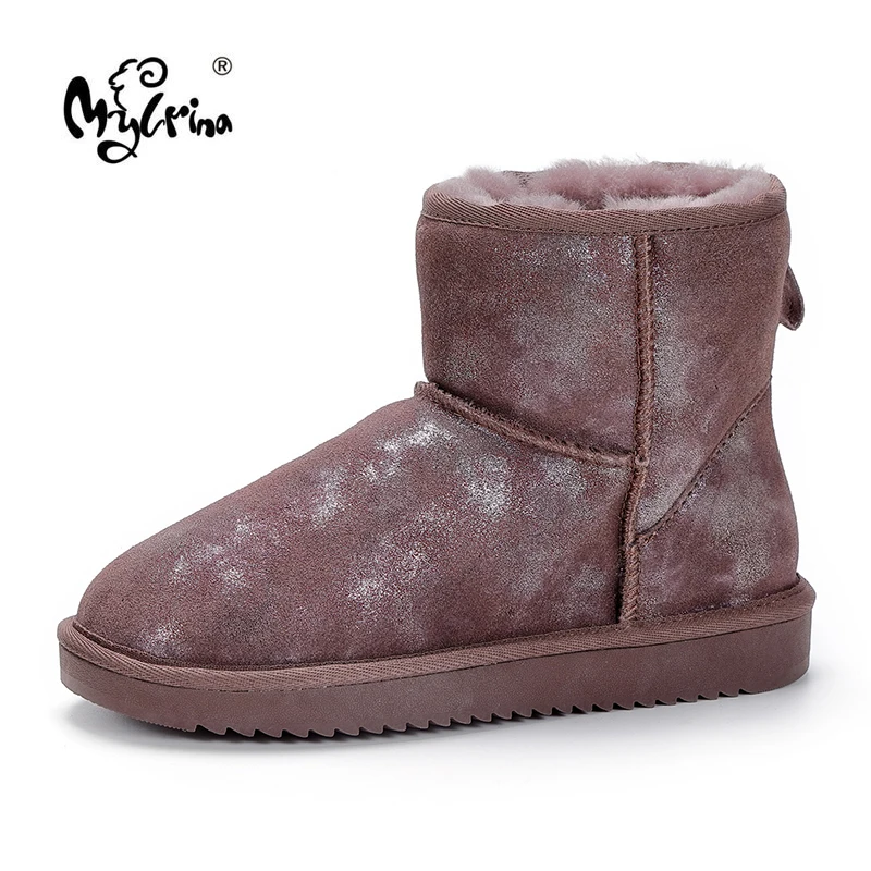 Botas De Nieve Impermeables Para Mujer, Zapatos Cálidos De Invierno De Australia, Suela De Goma Antideslizante, 100% De Piel De Oveja Auténtica, Venta Al Por Mayor