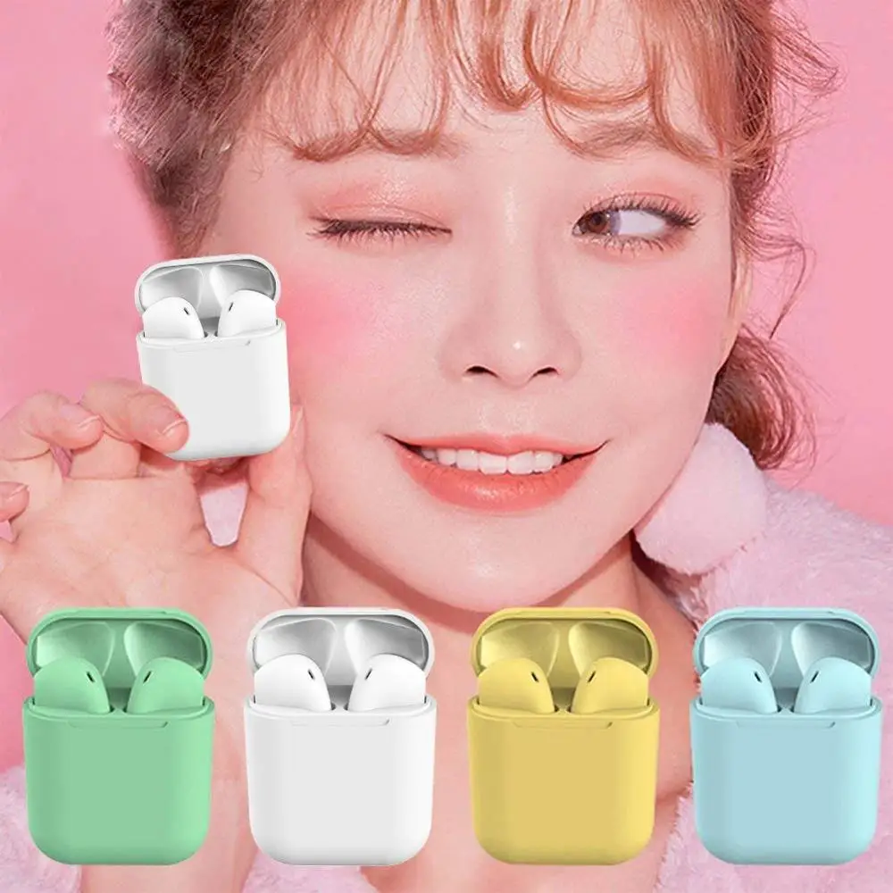 Bluetooth беспроводная гарнитура Macaron 12 5,0 HIFI цветная беспроводная гарнитура Красивая матовая Спортивная гарнитура с зарядным устройством