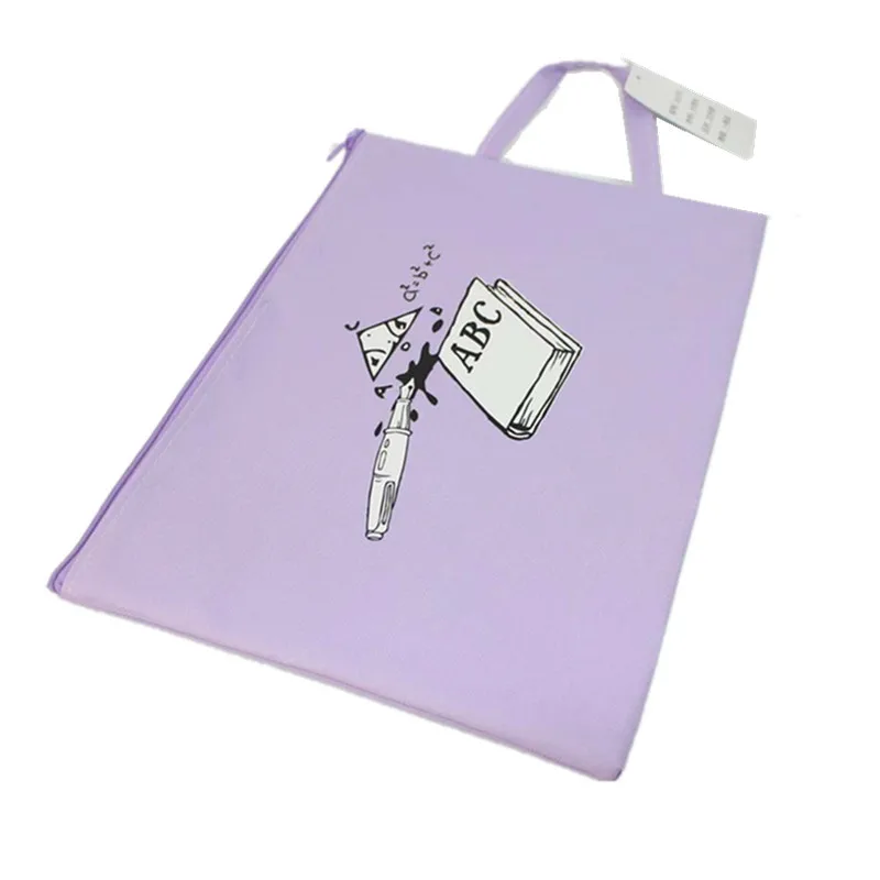 

Q16 Nonwoven Fabric File Holder Zipper Canvas Oxford Cloth A4 South Korea Hipster File Holder Students Cute Cartoon