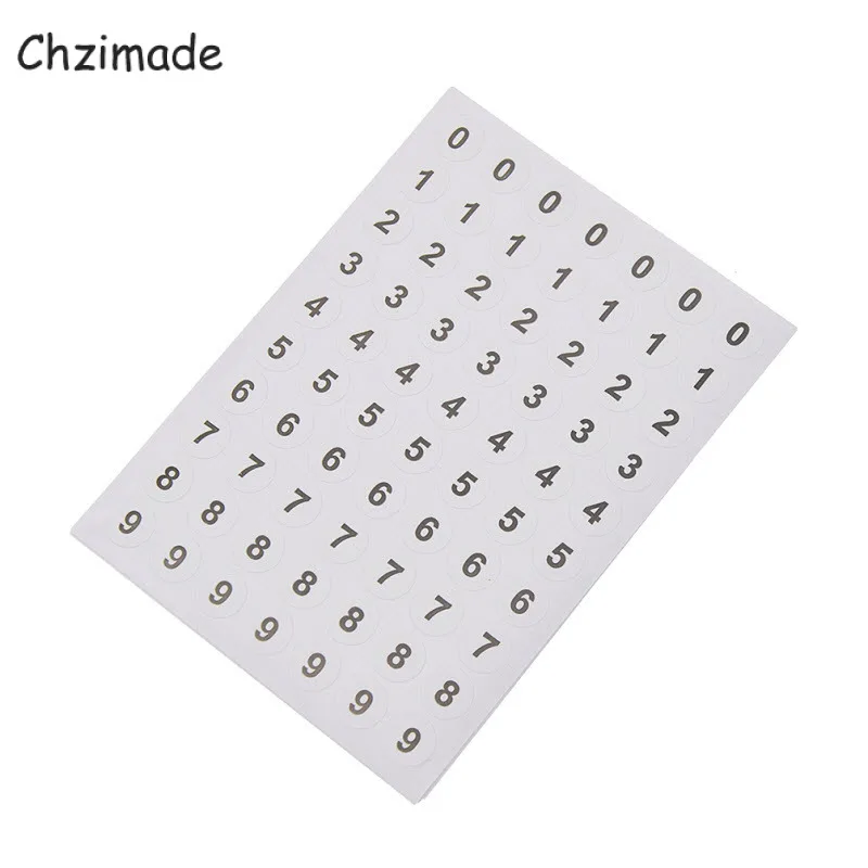 Chzimade 24Sheets Numbers 0-9 Self Round Adhesive Scrapbooking Sticker Labels Tags For Notebook Diary Diy Handmade Crafts