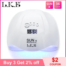 LKE Сушилка для ногтей 48 Вт 54 Вт Светодиодный УФ-светильник для отверждения светодиодный гель-гель для маникюра дизайн ногтей с нижней частью 30s 60s таймер солнце УФ светодиодный Светодиодный светильник для ногтей
