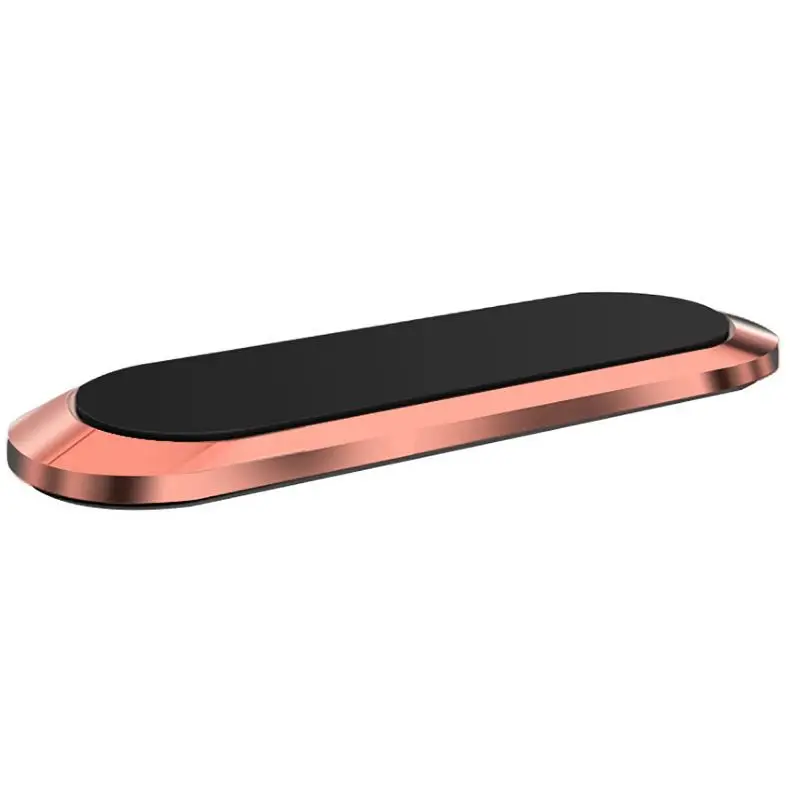 Magnetic Car Phone Holder Stand for iphone Samsung Xiaomi Wall Metal Magnet GPS Car Mount Dashboard Mini Strip Shape Stand - Цвет: Rose Gold