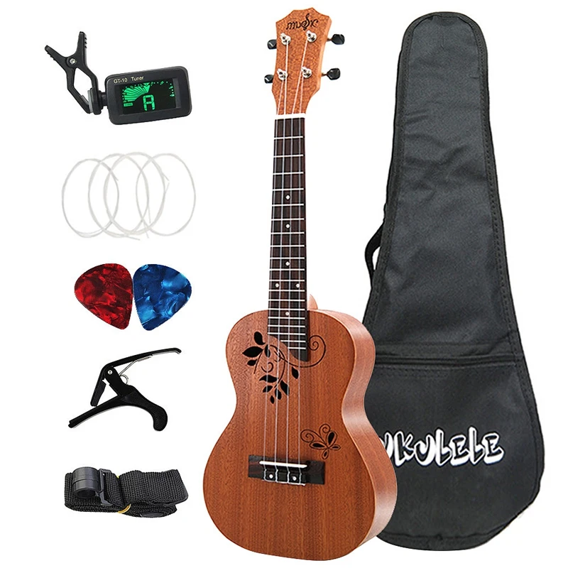 Quality Concert Ukulele Kits 23 Inch Sapele 4 Strings Hawaiian Mini