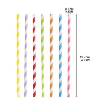 

Disposable Paper Straws Colorful Striped Paper Straws For Birthday Wedding Decorative Event Supplies