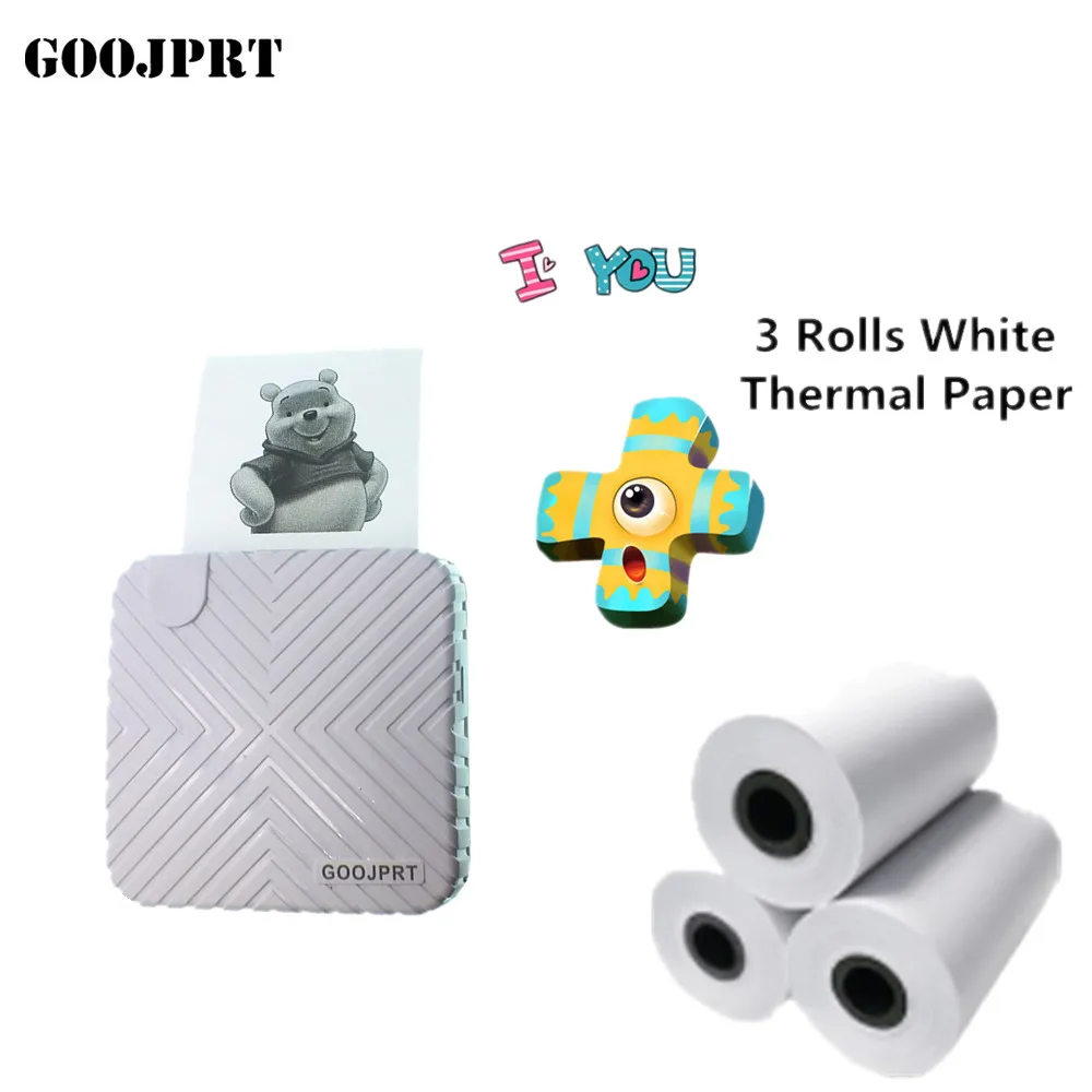 white thermal Мини Bluetooth фото принтер Карманный - Цвет: white thermal