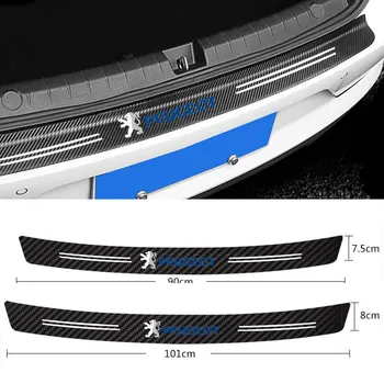 

Car Styling Car Trunk Guard Plate Carbon Fiber Sticker For peugeot 206 308 307 207 208 3008 407 508 2008 RCZ car accessories