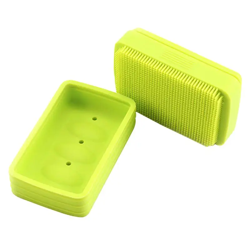 

1pc Portable Soap Dishes Silicone Waterproof Soap Container Holder Soap Box Drain Rack for Bathroom Kitchen Outdoor