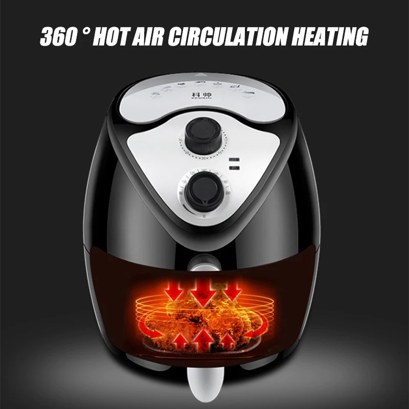  1300W 2.6L Electric Air Fryer Multi Cooker Fryer Timer Temperature Control Power Oilless Fried Kitc - 4000416719270