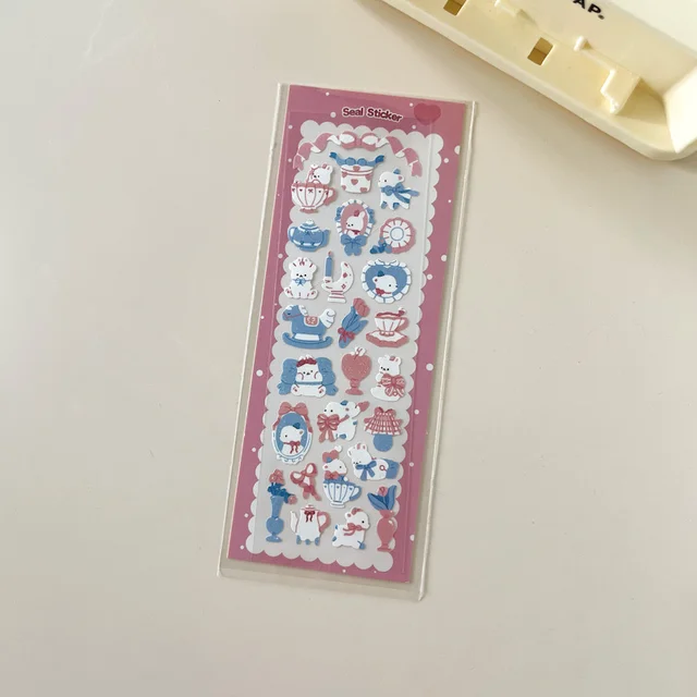 1Pc Cartoon Cat Laser Bling Scrapbook Fun Stickers Confetti Decoration DIY Photo For Journal Diary Album Stationery Sticker 1Pc G