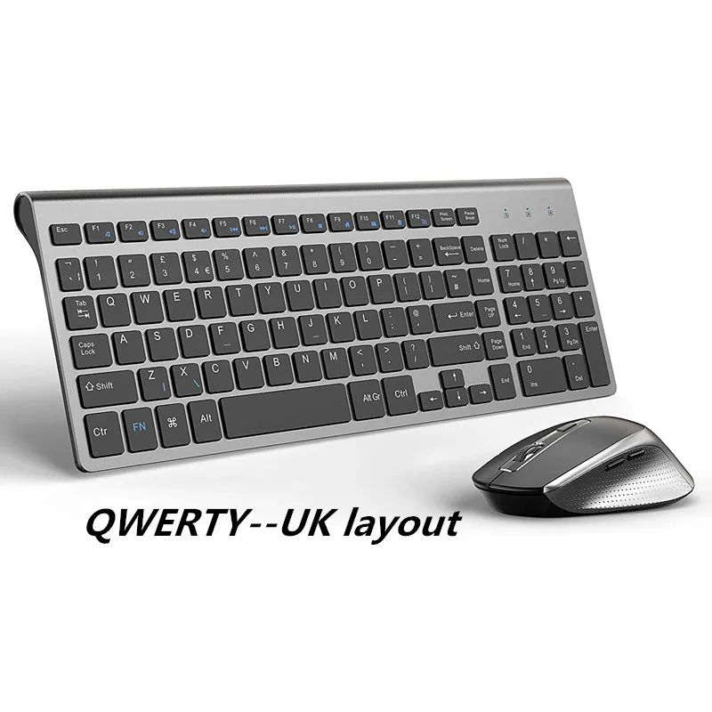 

Wireless Keyboard And Mouse Set,Compact ,With Numeric Keypad And Ergonomic Quiet Mouse Full-Size 2400 DPI For Windows,UK Layout.