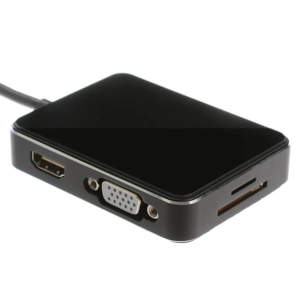 7 в 1 USB3.1 Тип с разъемами типа C и HDMI VGA 3-Порты и разъёмы USB3.0 мульти Порты и разъёмы SD устройство для считывания с tf-карт концентратор HDMI HDTV адаптер конвертер для Macbook