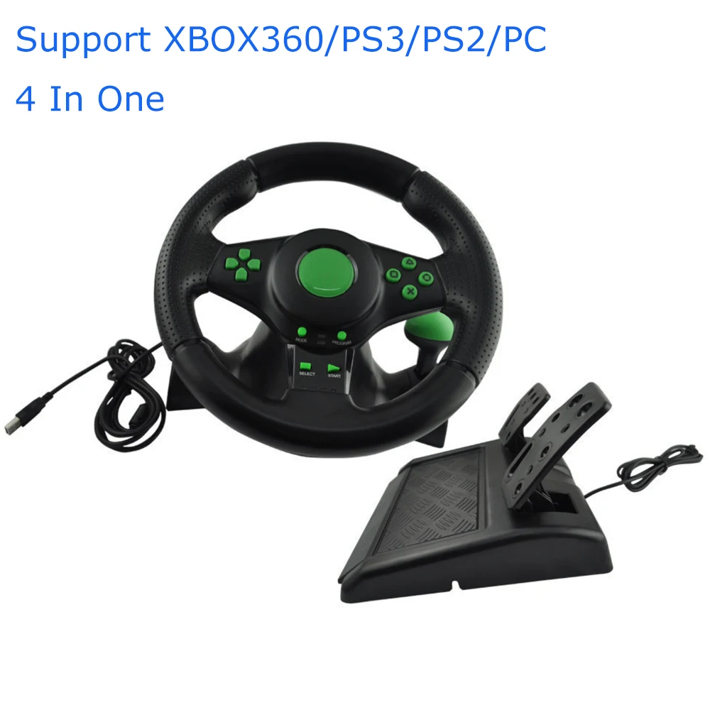 Вращающийся на 180 градусов игровой Вибрационный гоночный руль с педалями Автомобильный руль для xbox 360 для PS2 для PS3 PC USB